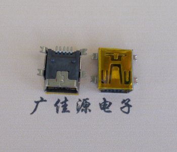 温州MINI USB 5P 接口 母座 全贴带麦拉 高9.6带0.9柱子