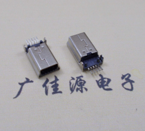 温州MINI USB公头 5pin端子贴板带柱 10.7mm体长