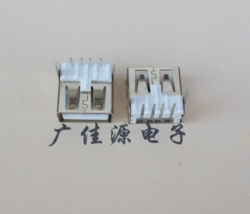 温州 USB2.0 AF 90度 直插脚 无后盖 平口铜壳