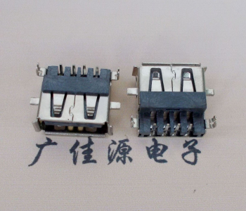 温州AF USB母座90度 DIP沉板3.9/4.9 耐高温有卷边