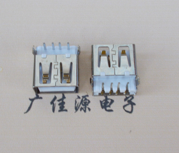 温州USB母座接口 AF90度沉板1.9引脚4P插件白胶芯直边