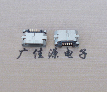 温州Micro USB平口全贴板 鱼叉脚5.0长带定位柱加焊盘