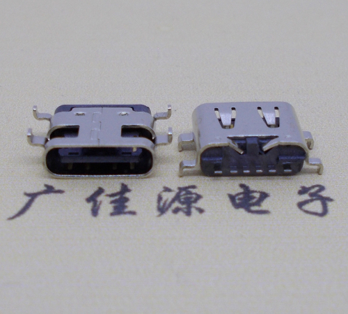 温州USBType-C6P母座卧式接口沉板0.8mm