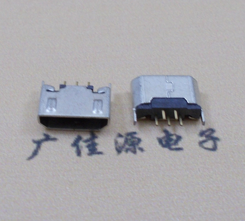 温州迈克USB 180度母座5p直插带地脚1.5端子直口