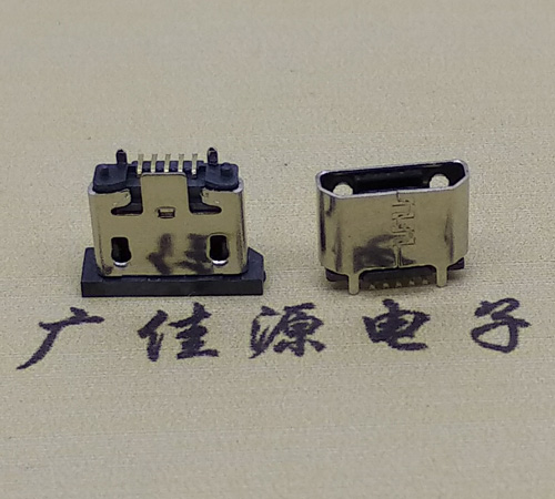 温州micro usb5p母座立式贴板H=5.1无边有柱