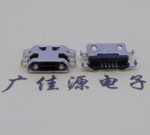 温州micro usb5p连接器 反向沉板1.6mm四脚插平口