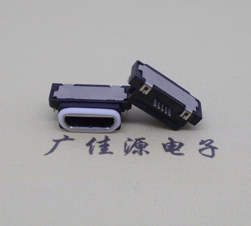 温州micro usb5pin防水接口 沉板 0.8卧式防水母座