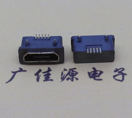 温州MICRO USB5p防水接口 90度卧式 两脚插板牢固