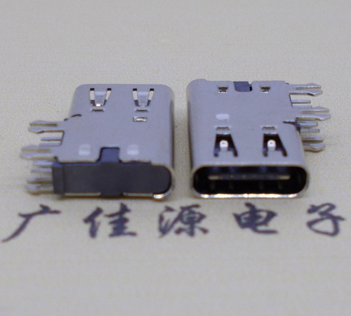 温州侧插USB3.1接头座子.90度type-c母座.6p侧插连接器