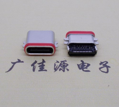 温州usb 3.1type-c24p母座沉板1.0mm前插后贴防水