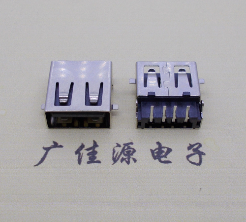 温州usb2.0 AF90°母座沉板1.9mm带弹片前贴后插