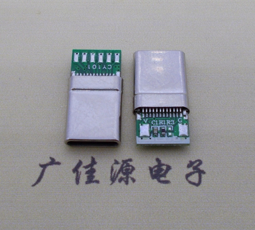 温州type c3.0拉伸公头带PCB板8个焊点24p带地线脚