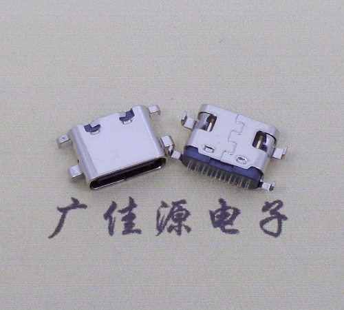 温州type c16p沉板母座破板0.8mm/1.0mm/1.2mm/1.6mm四脚插板端子SMT总体长度L=6.5mm