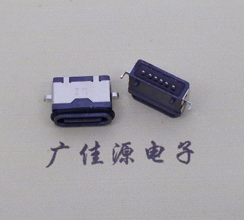 温州沉板防水type c6p母座卧式两脚插板沉板1.2mm/1.6mm/2.0mm