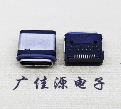 温州USB3.1防水TYPE-C24P卧式母座四脚插带定位柱